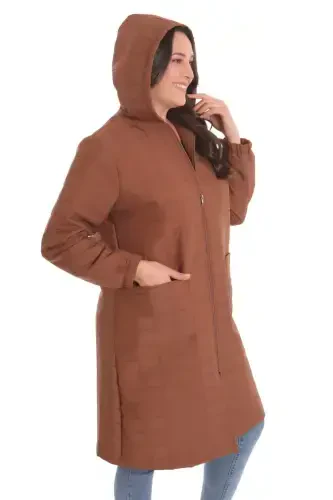 Large Plaid Zipper Brown Door - 2