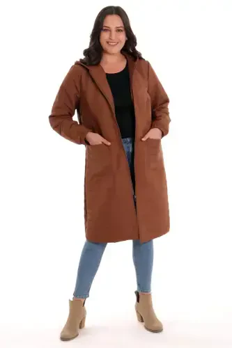 Large Plaid Zipper Brown Door - 3