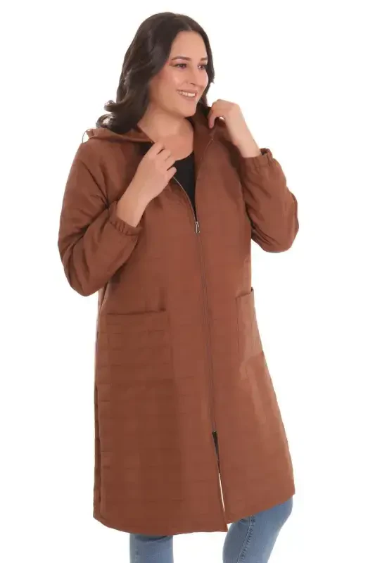 Large Plaid Zipper Brown Door - 4