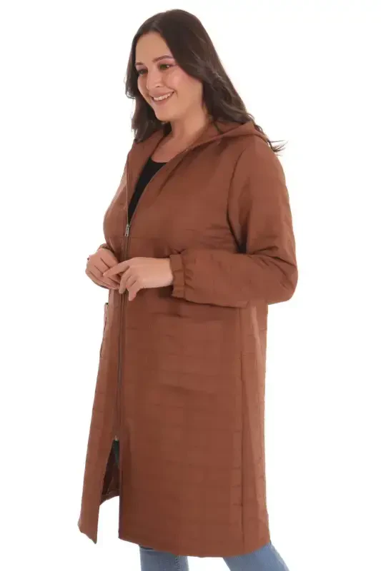 Large Plaid Zipper Brown Door - 6