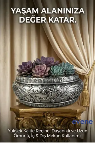 Large Planter Pot Flower Pot Large Size Planter Living Room Planter Model 5 Silver Antique Planter - 4