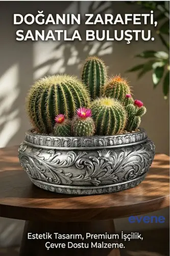 Large Planter Pot Flower Pot Large Size Planter Living Room Planter Model 5 Silver Antique Planter - 5