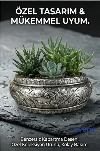 Large Planter Pot Flower Pot Large Size Planter Living Room Planter Model 5 Silver Antique Planter - 6