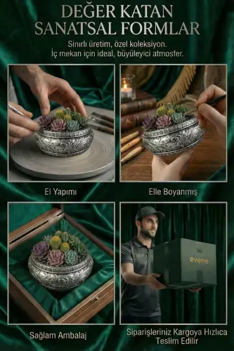 Large Planter Pot Flower Pot Large Size Planter Living Room Planter Model 5 Silver Antique Planter - 7