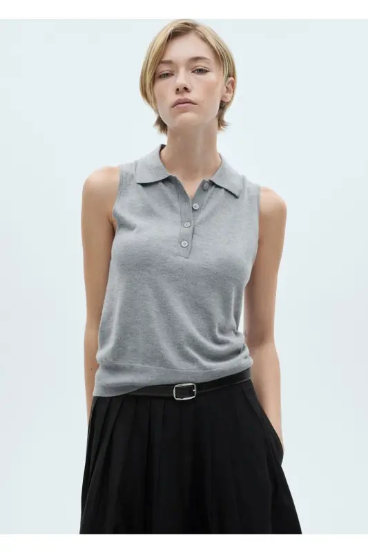 Large Pleated Midi Skirt-Black - 2