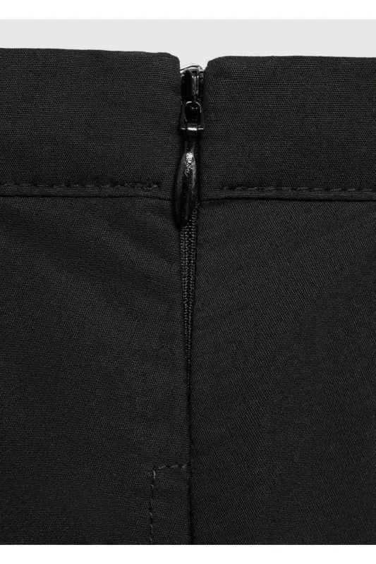 Large Pleated Midi Skirt-Black - 5