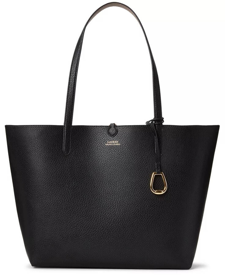 Large Reversible Tote Bag Black/Taupe/Gold - 1