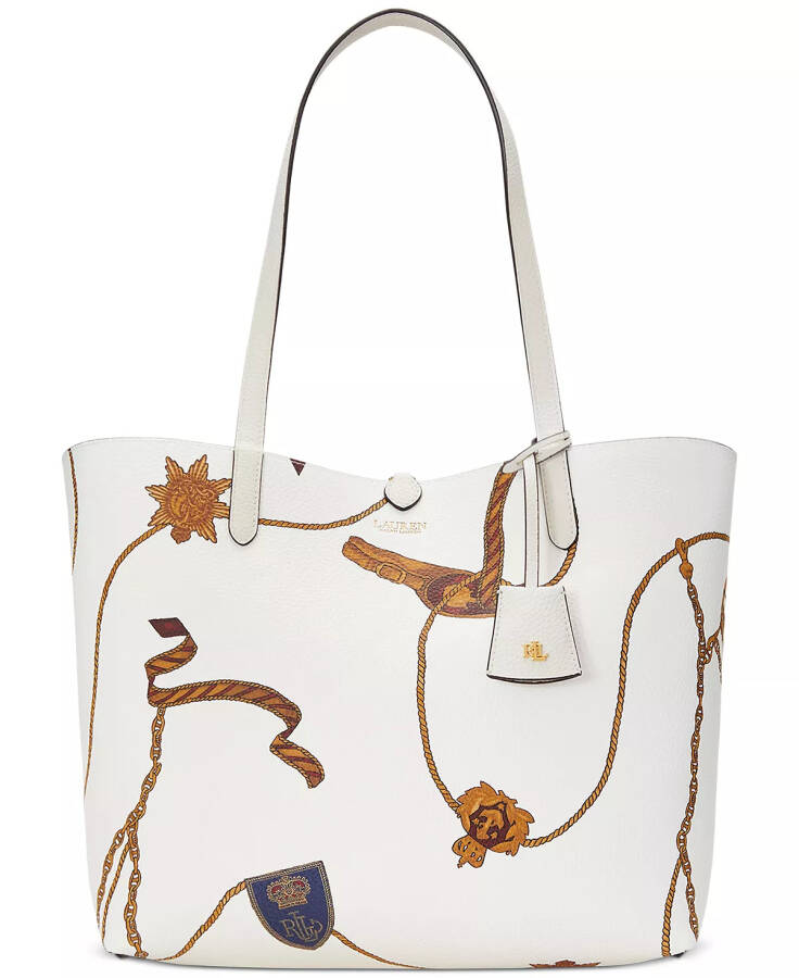 Large Reversible Tote Bag Soft White/officer Blt/cream - 6