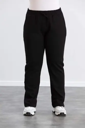 Large Size Cotton Thick Tracksuit Set Black - 8