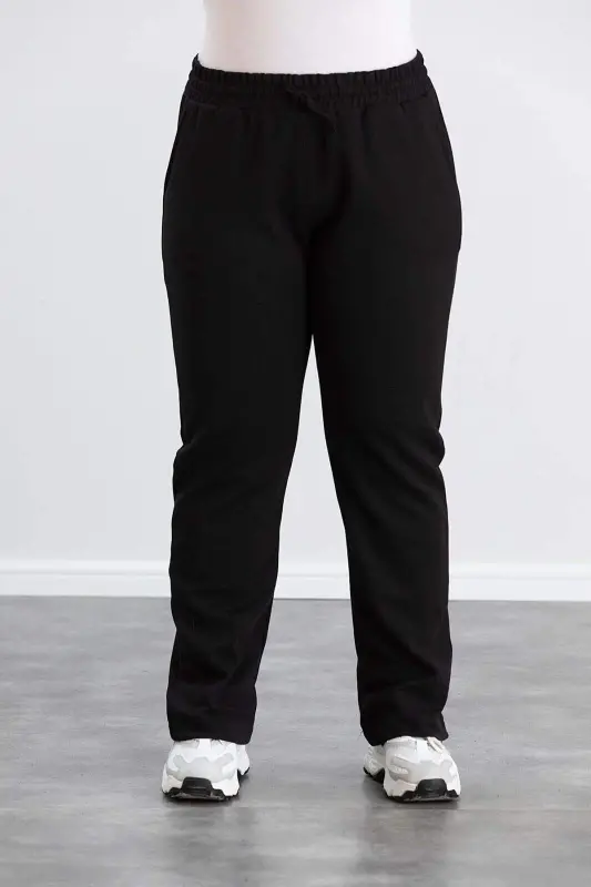 Large Size Cotton Thick Tracksuit Set Black - 8