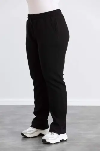 Large Size Cotton Thick Tracksuit Set Black - 4