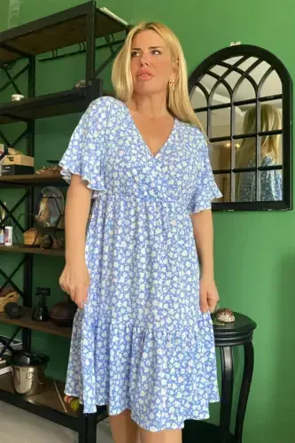 Large Size Floral Envelope Dress GLS888D - 1