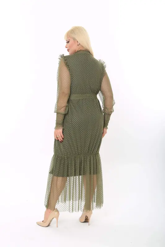 Large Size Loose and Comfortable Maternity Dress Khaki 8086 - 5