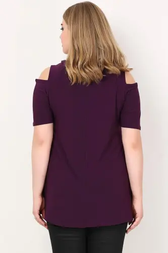 Large Size Off Shoulder Slit Tunic PNR1101B - BÜYÜKBEDENIZ (1)