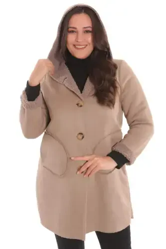 Large Size Suede Fur Lined Mink Coat - 6