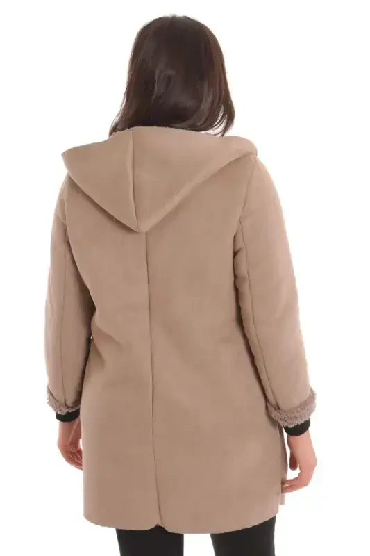 Large Size Suede Fur Lined Mink Coat - 7