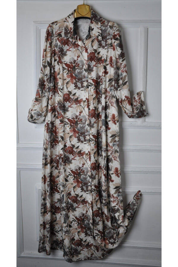 Large Size Viscose Cup-Neck Dress - 1