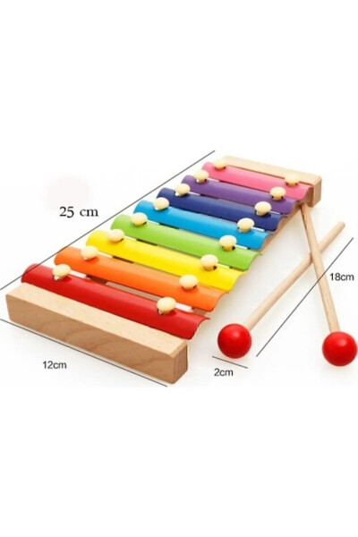 Large Wooden Xylophone 8 Notes 8 Tones 25 Cm 8 Keys Sounding Selephone Toy - 2