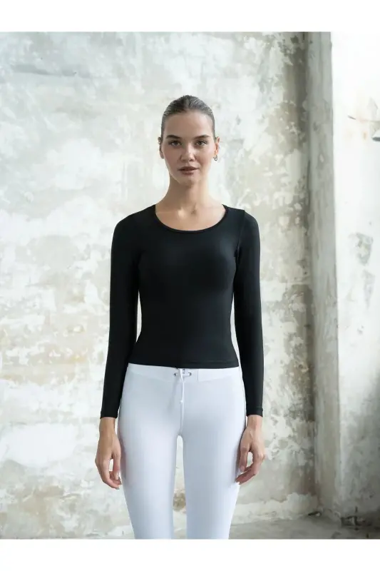 Larissa Black Sports Blouse - Black - LISMINA