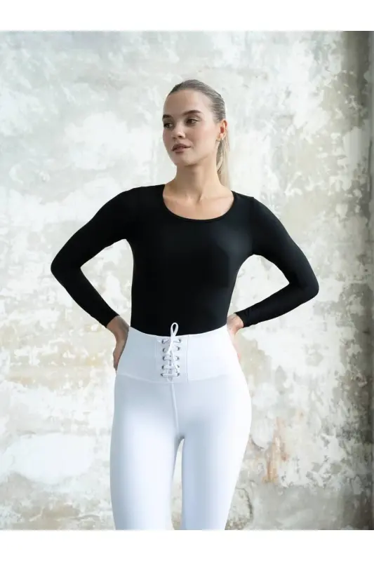 Larissa Qora Sport Bluzkasi - Qora - 4