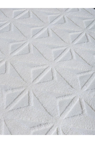 Las Vegas Soft Textured Stain-Resistant White Modern Rug - 2