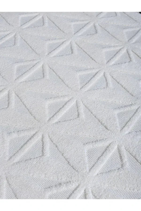 Las Vegas Soft Textured Stain-Resistant White Modern Rug - 2