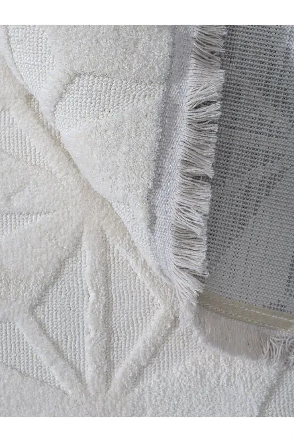 Las Vegas Soft Textured Stain-Resistant White Modern Rug - 3