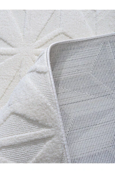 Las Vegas Soft Textured Stain-Resistant White Modern Rug - 4