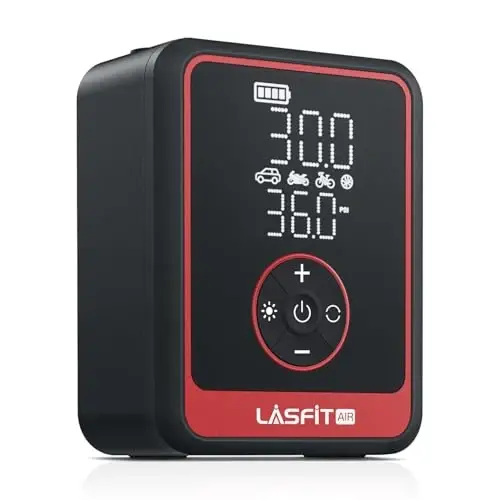 LASFIT Tire Inflator Portable Air Compressor, CR1 Pro Cordless Tire Air Pump with 7800mAh Battery & 150PSI Digital Pressure Gauge, Auto Shutoff Fast Inflation Tire Pump for Car Motorcycle Bike Balls - 1