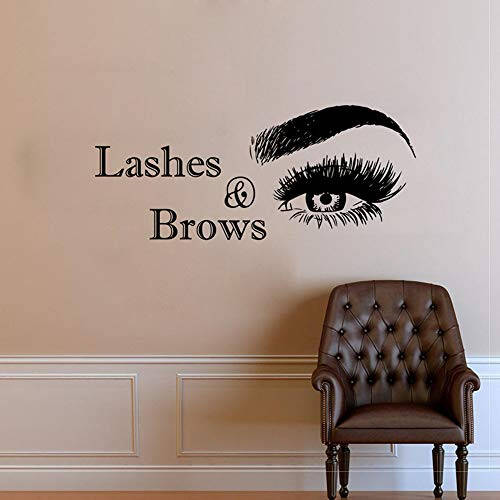 Lash & Brows Wall Decal Beauty Salon Shop Eyebrows Wall Art Sticker Eyelashes Extensions Decor - 1