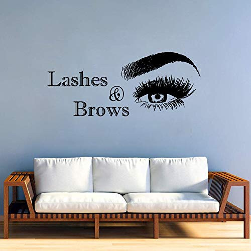 Lash & Brows Wall Decal Beauty Salon Shop Eyebrows Wall Art Sticker Eyelashes Extensions Decor - 3