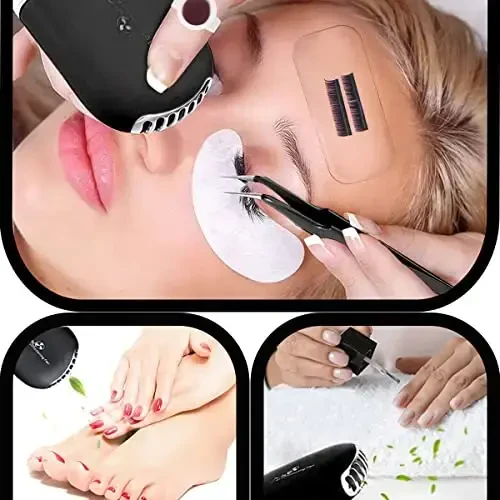 Lash Extension Kit Professional Eyelash Extensions Supplies Training for Beginners Mannequin Head Grafting Lash USB Fan Lash Shampoo Brush Spraye 0.07D Curl Mix 8-15mm Practice Eyelash Strips - 6