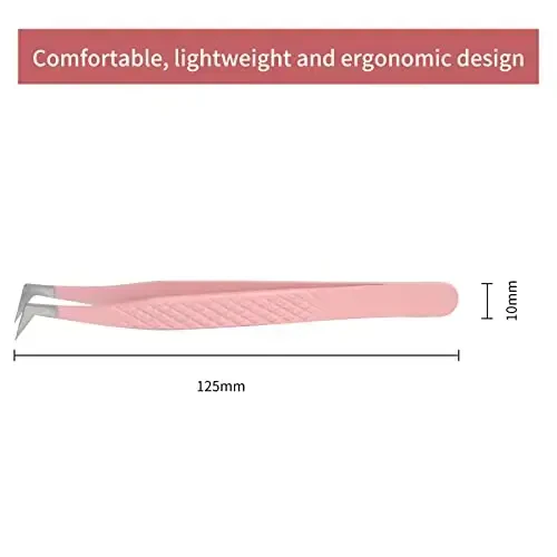 Lash Extension Tweezers Stainless Steel Volume Lash Tweezers Curved Precision Tweezers 90 Degree Angle Boot Great for Larger Fans Eyelash Extension Tweezers Professional - 4