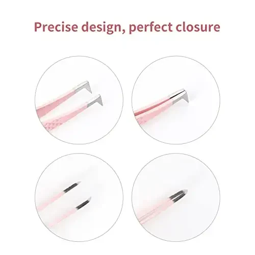 Lash Extension Tweezers Stainless Steel Volume Lash Tweezers Curved Precision Tweezers 90 Degree Angle Boot Great for Larger Fans Eyelash Extension Tweezers Professional - 6