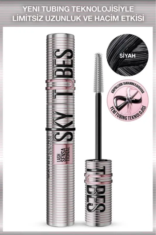 Lash Sensational Sky Tubes Maskara - Limitsiz Uzunluk ve Hacim Etkisi Veren Tubing Maskara - Tubing Siyah - 1