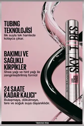Lash Sensational Sky Tubes Maskara - Limitsiz Uzunluk ve Hacim Etkisi Veren Tubing Maskara - Tubing Siyah - 4