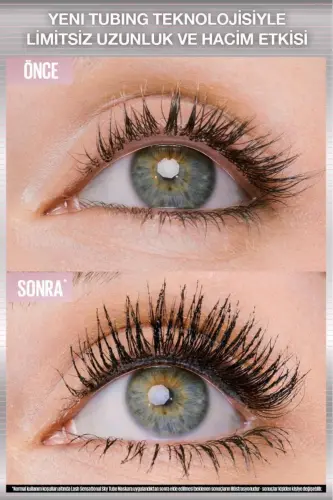 Lash Sensational Sky Tubes Maskara - Limitsiz Uzunluk ve Hacim Etkisi Veren Tubing Maskara - Tubing Siyah - MAYBELLINE NEW YORK (1)