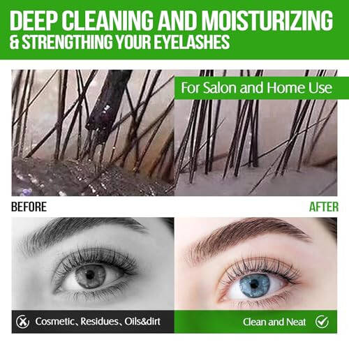 Lash Shampoo Bulk for Lash Extensions 600 Ml/20fl.oz Eyelash Extension Cleanser Oil Free Lash Cleanser for Eyelash Care, Gentle Foaming Eyelash Shampoo for Salon Home Care (Aloe 600ml) - 5