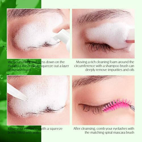 Lash Shampoo Bulk for Lash Extensions 600 Ml/20fl.oz Eyelash Extension Cleanser Oil Free Lash Cleanser for Eyelash Care, Gentle Foaming Eyelash Shampoo for Salon Home Care (Aloe 600ml) - 7