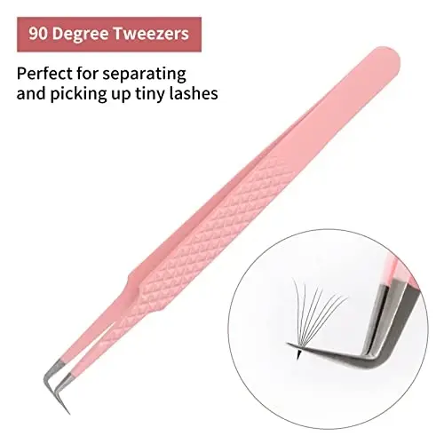 Lash Tweezers for Eyelash Extensions FADLASH Professional Japanese Stainless Steel Precision Lash Extension Tweezers Precise Individual Lashes Tweezers - FADLASH (1)