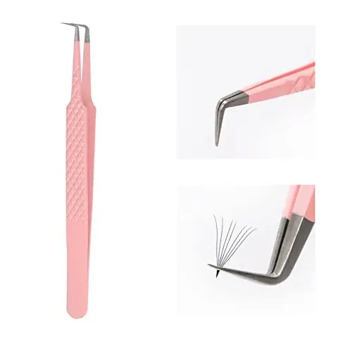 Lash Tweezers for Eyelash Extensions FADLASH Professional Japanese Stainless Steel Precision Lash Extension Tweezers Precise Individual Lashes Tweezers - 1