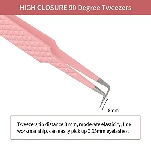 Lash Tweezers for Eyelash Extensions FADLASH Professional Japanese Stainless Steel Precision Lash Extension Tweezers Precise Individual Lashes Tweezers - 3