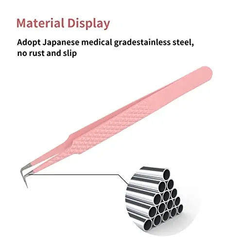 Lash Tweezers for Eyelash Extensions FADLASH Professional Japanese Stainless Steel Precision Lash Extension Tweezers Precise Individual Lashes Tweezers - 5