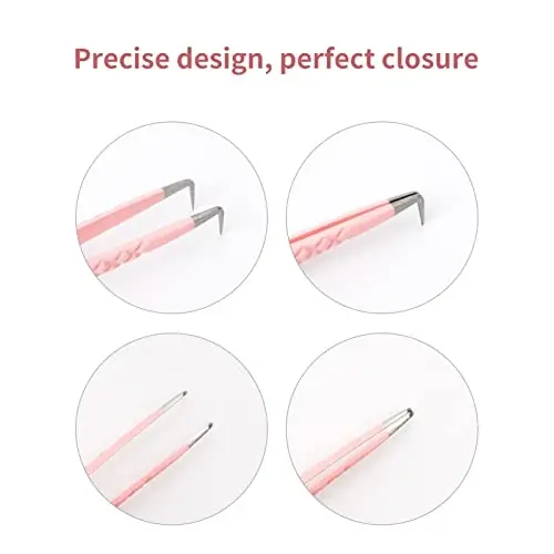 Lash Tweezers for Eyelash Extensions FADLASH Professional Japanese Stainless Steel Precision Lash Extension Tweezers Precise Individual Lashes Tweezers - 6