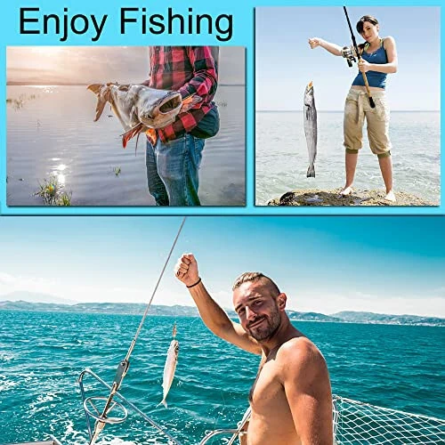 LASOCUHOO Fishing Lures Kit, Spoon Lures, Soft Plastic Worms, Frog Lures, Bait Tackle Kit for Bass, Trout, Salmon for Freshwater and Saltwater - 13