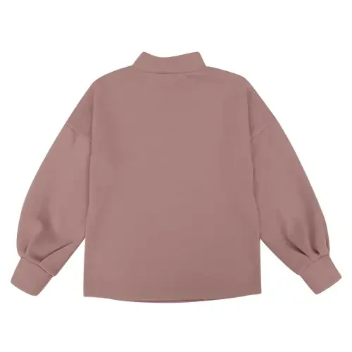 Lastesso 2 Pcs Lounge Sets for Women Lantern Sleeve Crewneck Sweatshirt with Pajama Pant Tracksuit Solid Outfits - 8