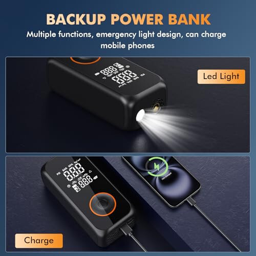 Tire Inflator Portable Air Compressor,3X Faster Inflation Air Pump for Car Tires,150PSI Cordless Electric Air Comperssor with Gauge Pressure and Auto Shut-off,Tire Pump for Car,Bike,Motorcycle,Ball - 6