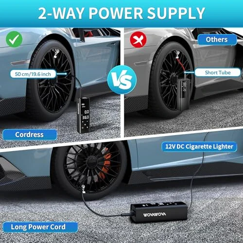 Tire lnflator Portable Air Compressor, 150PSI Cordless & 4X Faster Inflation, 12000 mAh Air Pump, 7.4