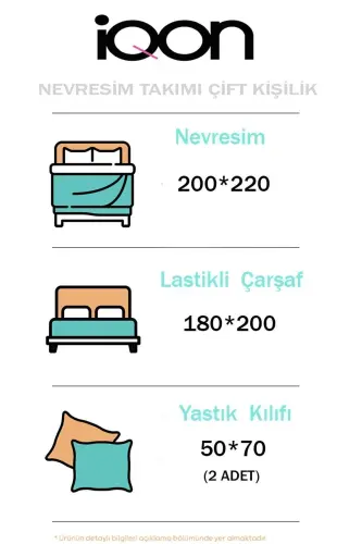 Lastikli Choyshabli Ko'rpa Jildi Ikki Kishilik OTTOMAN Turquoise-ottoman turquoise - 2