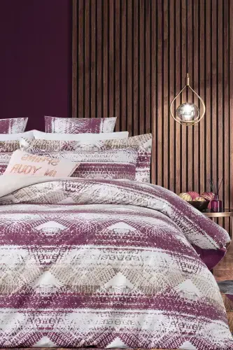 Lastikli choyshabli ko'rpa-to'shak jildi ikki kishilik Victoria to'q binafsha - Victoria to'q binafsha - İQON (1)